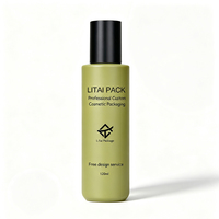 Ensemble de flacons de luxe en verre givré vert herbe pour soins de la peau, pots de crème visage vides, flacons de lotion, compte-gouttes d'huile essentielle, emballage cosmétique