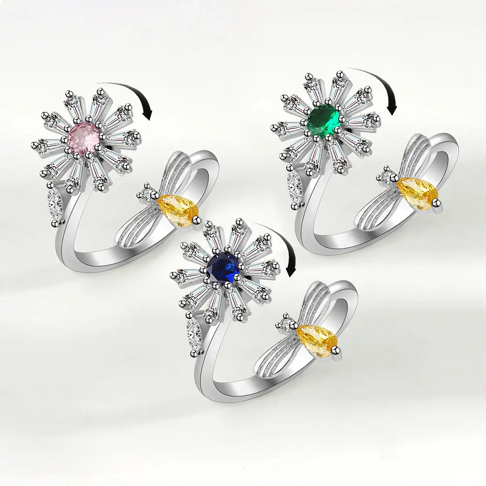 Cincin Berputar Desain Unik Cincin Jari Putar Perhiasan Berputar Bijoux Trendi
