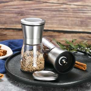 Ensemble moulin à sel et à poivre en acier inoxydable avec support et brosse - Product Image 4
