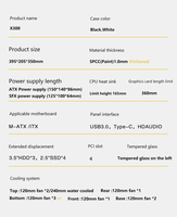 Gamer-X X300 Micro ATX Mid Tower PC Case with Tempered Glass Side Panel Gaming Chassis for Desktop Computers in Stock