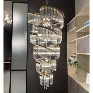 Estilo moderno, decoración interior, Vestíbulo de Hotel, Villa, salón de banquetes, escalera, candelabro de cristal personalizado - Product Image 1