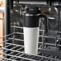 Gobelet isotherme pour voiture avec couvercle rabattable anti-fuite, gobelet de voyage réutilisable pour le bureau, la conduite et l'extérieur