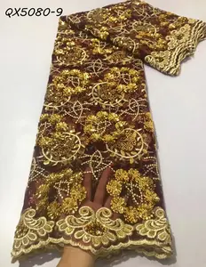 George di seta indiana con camicetta a rete in pizzo 3d fiore ricamato in pizzo tessuto di perline da sposa ricamato in tulle 2024