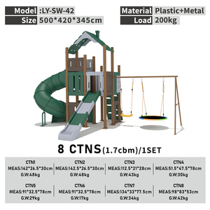 Chất Lượng Cao Liyou Sân Chơi Ngoài Trời Cho Trẻ Em Nhựa Ngoài Trời Trượt Và Đu Ống Trượt Cho Trẻ Em Chơi Bộ Nhà Sử Dụng - Product Image 4