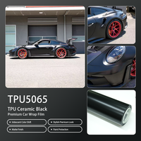 Film de protection automobile KUBN TPU Céramique Noir, texture mate lisse, surface auto-réparatrice, rouleau de vente en gros pour le style automobile