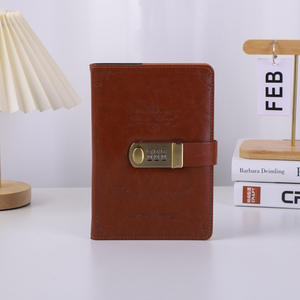 Supplier Manufacturer Price Office A5 Password <b>Lock</b> Notebook Loose leaf Paper Kraft Notebook <b>Diary</b> - Product Image 5