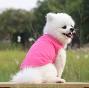 Blank Dog Shirt Pet <b>Clothes</b> Summer Plain Color Breathable Solid Dog T Shirt Blank Custom Pattern - Product Image 2