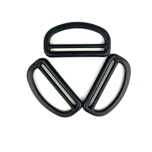 Preto ajustável cinto fivelas com plástico forte Loops retângulo anéis pacote acessórios metade D anéis - Product Image 3