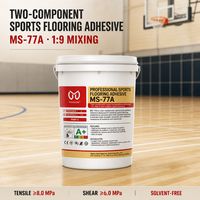 Adhésif polyuréthane bicomposant commercial pour revêtements de sol, colle PU pour l'installation de sols de gymnases et de sites sportifs intérieurs