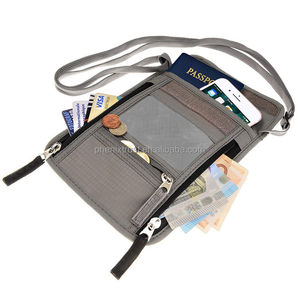 Portefeuille de voyage pour passeport en polyester imperméable RFID avec logo personnalisé, <span class=keywords><strong>pochette</strong></span> de cou et sangle réglable - Product Image 4