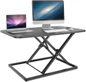 쉬운 조정 가능한 책상 책상에 서서 앉기 변환기 인체 공학적 라이저 워크 스테이션 컴퓨터 노트북 모니터