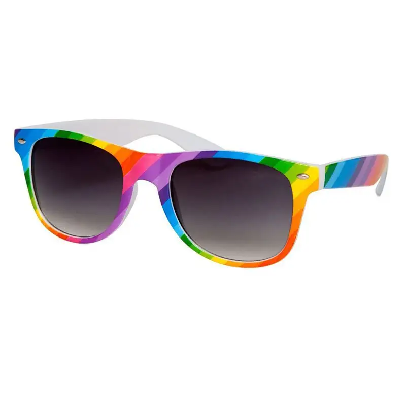 Wholesale 2024 Women Men Party Festival Multicolor Rainbow Sunglasses Shades Unisex Colorful Fashion Custom Logo Sun Glasses