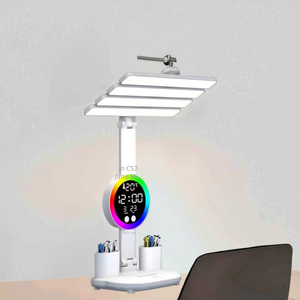 Lámpara de mesa <span class=keywords><strong>LED</strong></span> moderna para dormitorio con pantalla de reloj plegable y 2 portalápices batería CC recargable para sala de lectura - Product Image 6
