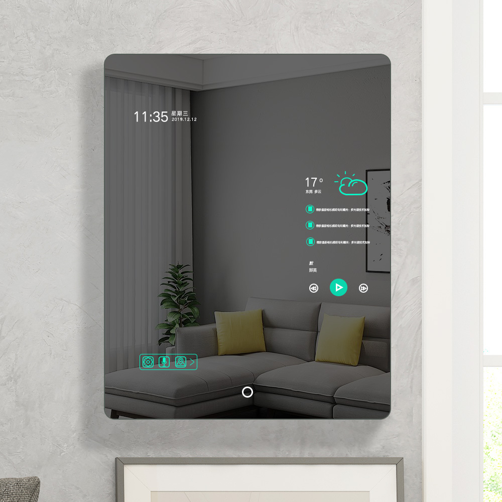 Android Intelligente tactile de miroir Magique de publicité Bluetooth WiFi IA maison contrôle numérique Android miroir