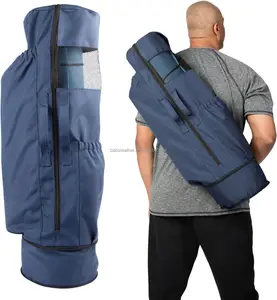 حقيبة حصيرة اليوغا كبيرة جدا مع جيوب حامل حصيرة اليوغا للنساء والرجال قابلة للتوسيع حصيرة اليوغا على ظهره