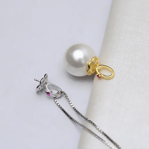 Pendentif en argent S925, collier pour femme, chaîne de clavicule, pendentif en perle lâche, support vide, accessoire DIY, Han 765 - Product Image 2