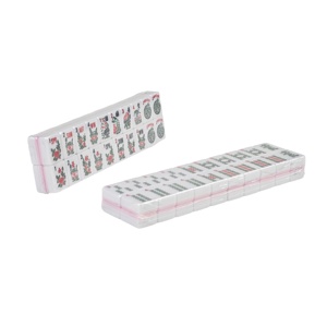 Ensemble de tuiles de Mahjong miniatures prêtes à être expédiées, 30 pièces #   Mahjong portable en mélamine, finition polie à la main, pour la maison, les jeux en plein air et les clubs - Product Image 3