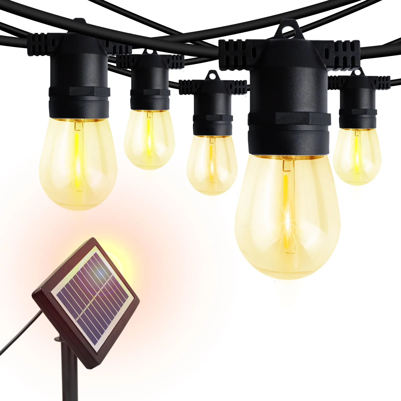 29FT 10 Glühbirnen tragbare LED-Lichterkette Solar-und USB-Lade camping leuchten Outdoor-Solar panel mit Lichterkette