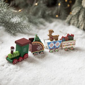 Décoration de <span class=keywords><strong>train</strong></span> en bois peint pour Noël, ornement créatif pour les fêtes - Product Image 2