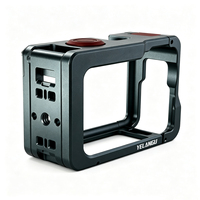 Kit Cage Métallique en Aluminium + Poignée pour Caméra DJI Osmo Action 6 avec Bouton Déclencheur, Griffe Porte-Accessoire, Interface Vis 1/4''