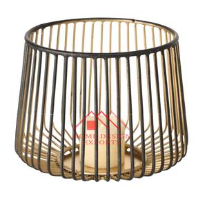 Home & Hotels Decor Design unique en forme de cage Fil de fer plaqué or T-Light Bougeoir 2024 Derniers produits de décoration pour la maison - Product Image 5