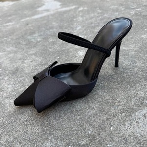 Sandali Donna Estivi 2025 Nuovo Stile con Tacco a Spillo, Punta Affusolata, Fiocco e <span class=keywords><strong>Fascia</strong></span> <span class=keywords><strong>Elastica</strong></span> Francese, Modello Open-back Squisito <span class=keywords><strong>per</strong></span> Commercio Estero - Product Image 5