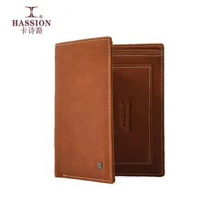 Factory Designer Pu Leather Bifold Thin Wallet Brown Vegan Simple Casual Carteira Wallet For Man Leather