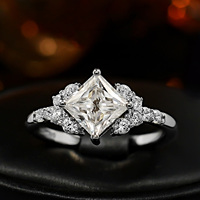 Bague scintillante en argent S925 avec moissanite D, style Princesse, Niche, Haut de gamme, Tendance, Bijou de fiançailles, Cadeau