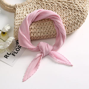 <span class=keywords><strong>Petit</strong></span> mouchoir carré en mousseline de soie 60 plissé couleur unie polyvalent élégant Design de mode pour le printemps automne professionnel - Product Image 6