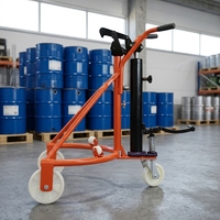 Chariot manuel silencieux à quatre roues pour le déplacement de fûts d'huile de 350 kg, modèle DF350