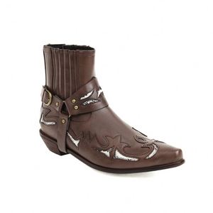 Bottes de Travail et Bottes de Chevalier Classiques 2025 pour Hommes – Style Rétro Brodé à Enfiler - Product Image 4