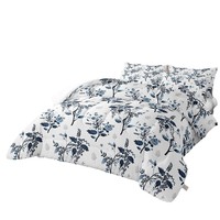 Ensemble de couette écologique 100% Polyester Willow Plant 3D Digital Printed Double Fat Quilt Three-Piece Style européen-américain