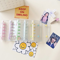 Cahier en plastique reliure en pvc carte à collectionner mini m5 pvc transparent classeur planificateur 5 reliure à anneaux carnet