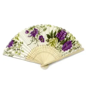 Gỗ bông giống như lustring vải tay fan hâm mộ tùy chỉnh in ấn logo cầm tay người hâm mộ Trung Quốc phong cách Quà tặng khuyến mãi