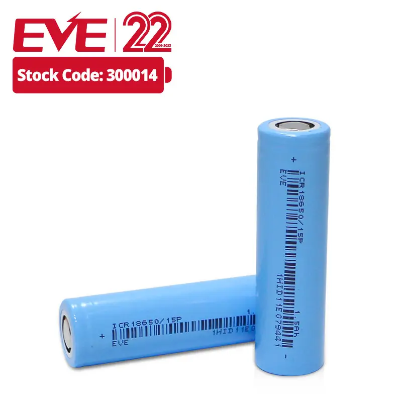 EVE lithium 18650 15P batterie 1500mah 18650 1500mah li ion 3000 mah batterie rechargeable 18650 cellule