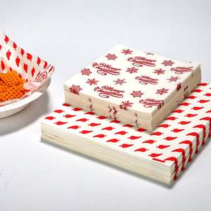 Papier d'emballage pour sandwichs, hamburgers, pizzas et snacks, 12x12 pouces, personnalisé avec logo, résistant à la graisse, qualité alimentaire. - Product Image 5