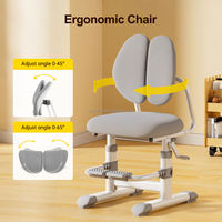 Ensemble bureau et chaise ergonomiques pour enfants, réglables en hauteur, avec étagère, tiroir et repose-pieds, pour l'apprentissage à domicile ou à l'école