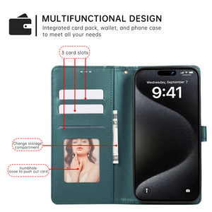 Coque de téléphone portefeuille haut de gamme pour <span class=keywords><strong>Redmi</strong></span> <span class=keywords><strong>K50</strong></span> Ultra <span class=keywords><strong>NOTE</strong></span> 13 12 11 10 5G 9 Pro A1 PLUS avec sangle de téléphone en cuir porte-carte à rabat - Product Image 2