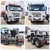 Camion tracteur d'occasion Sinotruk Howo 6x4 Euro 3 430 CV avec plateau pour modules photovoltaïques, idéal pour les onduleurs de panneaux solaires et les centrales électriques