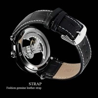 Montres Mécaniques Golden Bridge Squelette Automatique Mode Homme Luxe Bracelet en Cuir Véritable Mouvement Gravé Aiguille Lumineuse