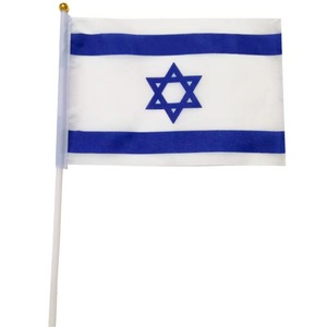 <strong>Israel</strong> National <strong>Flag</strong> Hand Held Waving <strong>Flag</strong> with Plastic Pole - Product Image 2