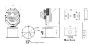 Ip66 120LM LED tìm kiếm <span class=keywords><strong>Marine</strong></span> với không dây điều khiển từ xa TG27-L-A cho thuyền - Product Image 4