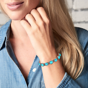 Energinox Stunning <strong>Aesthetic</strong> Good Energy Polished Healing Copper Turquoise <strong>Bracelet</strong> - Product Image 5