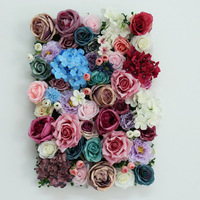 Panneau mural de fleurs artificielles de luxe fait à la main 3D fausse décoration florale pour Noël arrière école restaurant centre commercial décoration murale