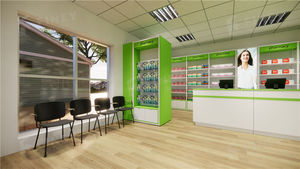 小売薬局の装飾カスタマイズされた医療薬局店ガラス木製家具棚キャビネット薬局店のディスプレイ用 - Product Image 3