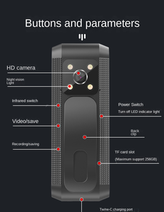 Videocamera Indossabile Full HD 1080P con Sensore CMOS, Registratore per Streaming Live, Visione Notturna e Archiviazione su Scheda di Memoria - Product Image 4