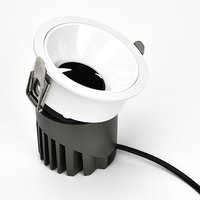 Projecteur LED encastré pour plafond et mur, éclairage d'ambiance pour hôtel, spot COB orientable anti-éblouissement