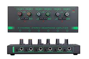 Amplificateur de casque Voxfull HP600 Mini, amplificateur 6 canaux, audio stéréo métallique pour utilisation en studio - Product Image 2