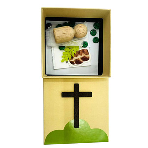 Holy Week Box Set Easter Decorations Religious Wood Craft Gift Box with Cross and Figurine - Product Image 4