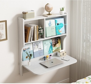 <span class=keywords><strong>Bureau</strong></span> pliable <span class=keywords><strong>mural</strong></span> intégré à la table de chevet, table d'étude, bibliothèque pour la maison et la chambre - Product Image 6
